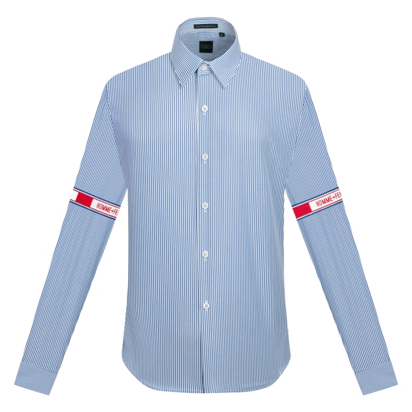 SM kẻ sọc nhỏ trắng- xanh tt phối homme + femme bắp tay