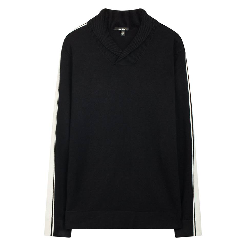 AL cổ tim đen- kẻ trắng dọc cánh tay- Y655 sz XL