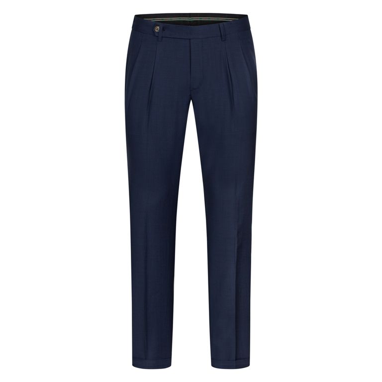 Quần cạp cao xanh navy, gấu lơ vê