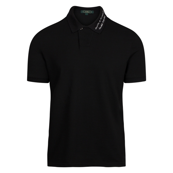 AF polo đen cổ chữ 