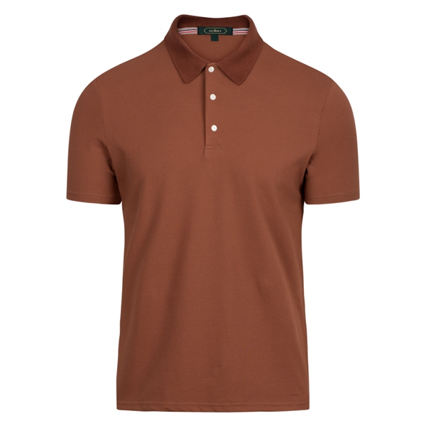 AF polo nâu trơn- phối kẻ ghi-xanh-đỏ chân cổ trong