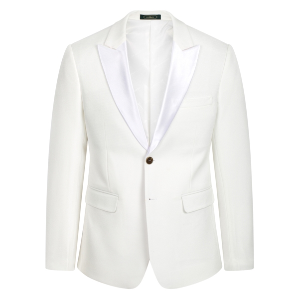 Vest trắng ngà vải sần, cổ pha phi bóng, 2 khuy