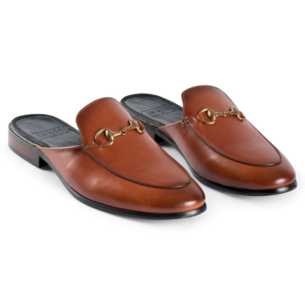 Giày sục vàng- nâu trơn, đai khóa sz 39
