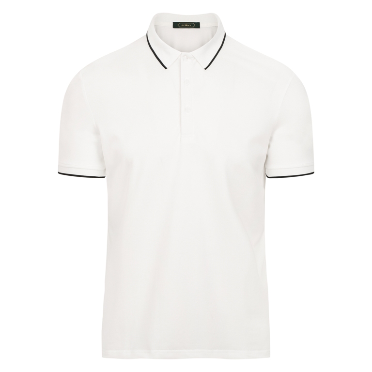 AF polo trắng, cổ+ gấu tay kẻ viền đen