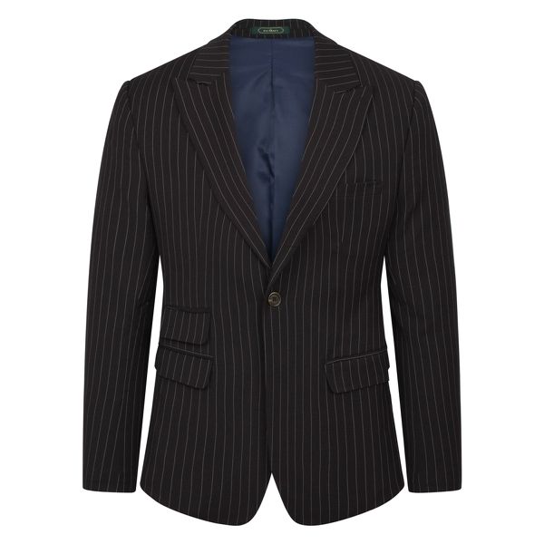 Vest đen kẻ chỉ sọc trắng, 1khuy