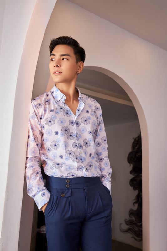 SM họa tiết hoa giấy xanh dương nhạt- xanh tt