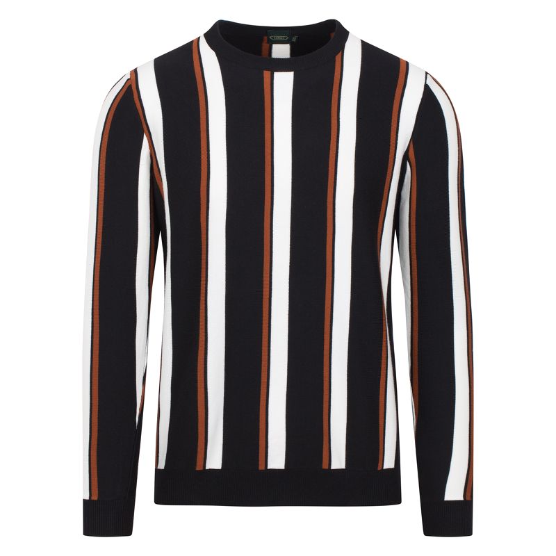 AL len mịn, kẻ sọc đen- trắng- nâu- 8929 sz L