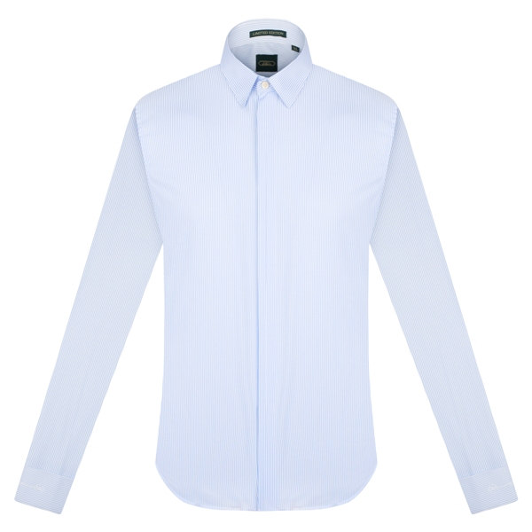 SM kẻ sọc rất nhỏ xanh dương nhạt, cufflink tay