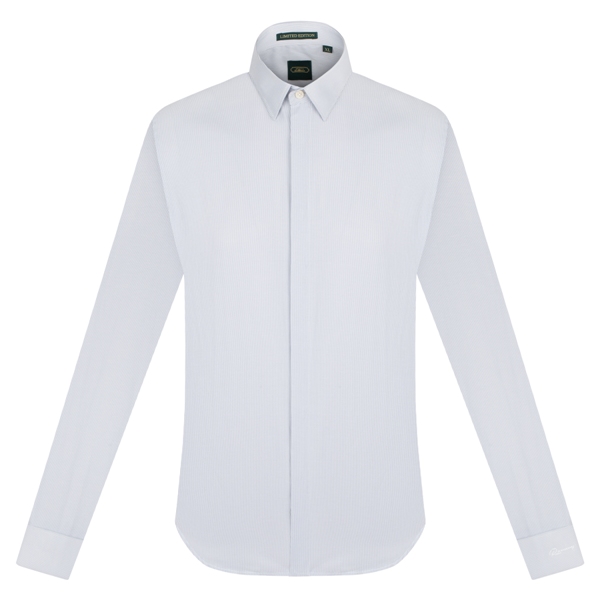 SM kẻ sọc nhỏ liti ghi nhạt- trắng, cufflink tay