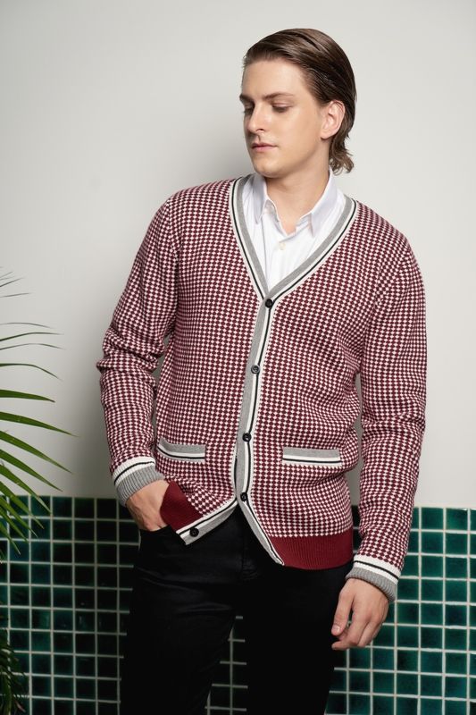 AL cardigan, chấm đỏ- trắng- 6808