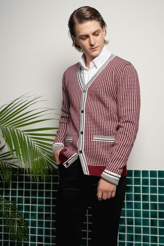 AL cardigan, chấm đỏ- trắng- 6808