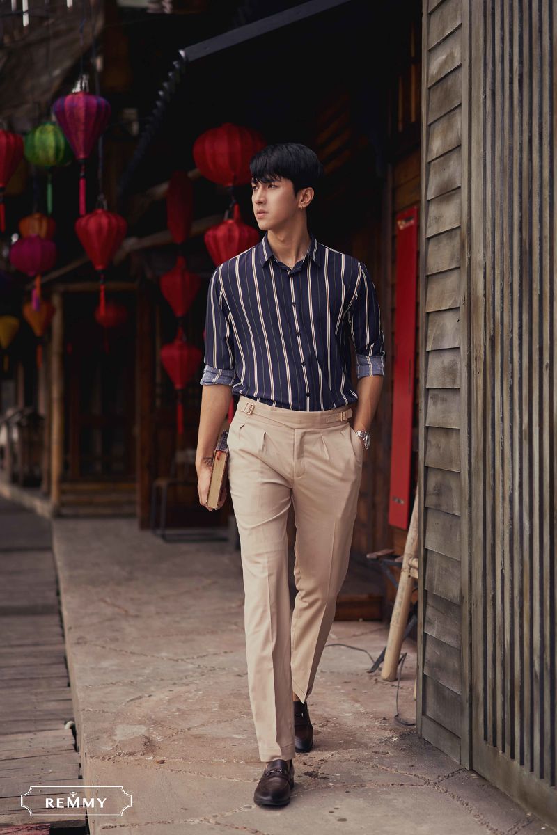 SM kẻ sọc tt đậm- trắng- vàng- nâu