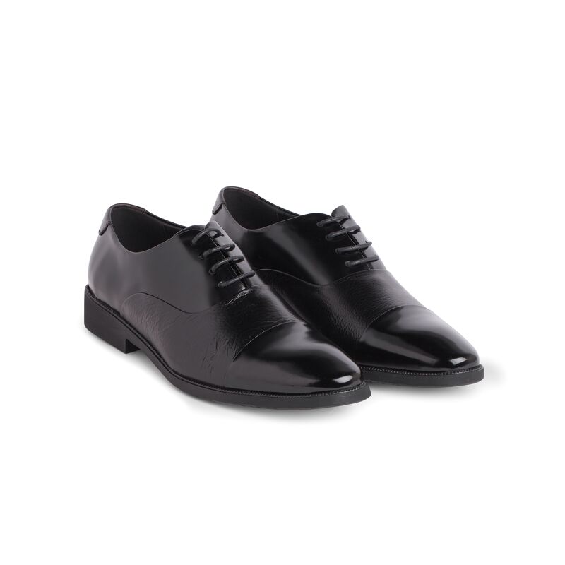 Giày buộc dây nối mũi, phối sần đen sz 40