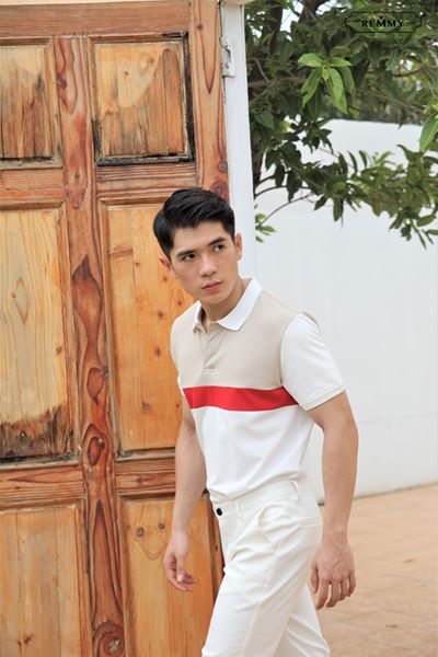 AF trắng- nửa trên be, kẻ ngực đỏ