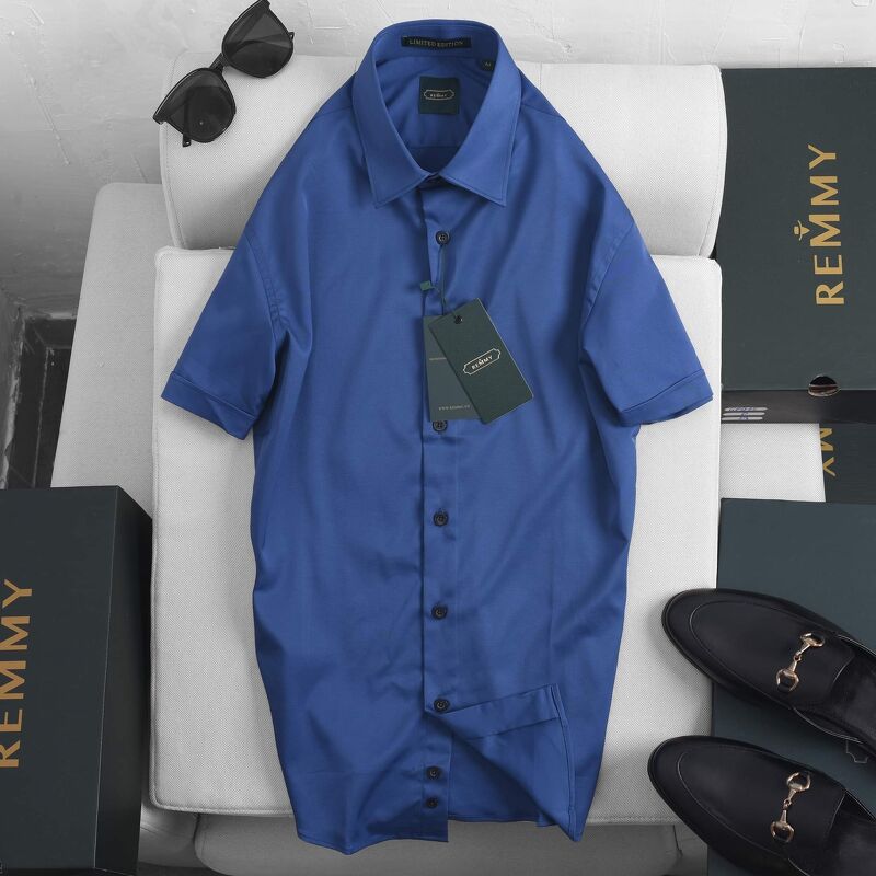 SM xanh navy cộc tay