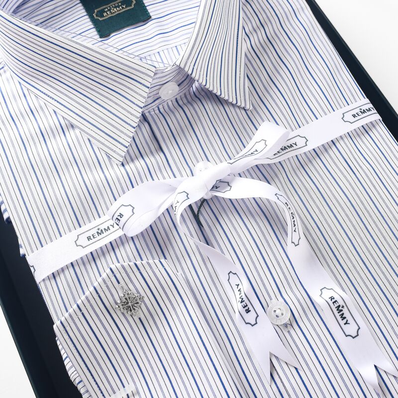 SM trắng kẻ chỉ xanh dương- xanh dương nhạt- đen cufflink tay