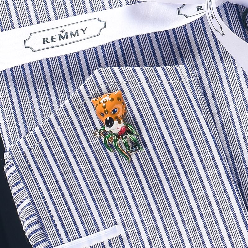 SM kẻ sọc xanh tt- trắng- kẻ liti nét đứt cufflink tay