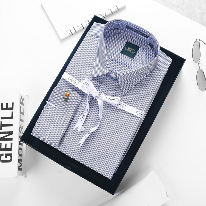 SM kẻ sọc xanh tt- trắng- kẻ liti nét đứt cufflink tay