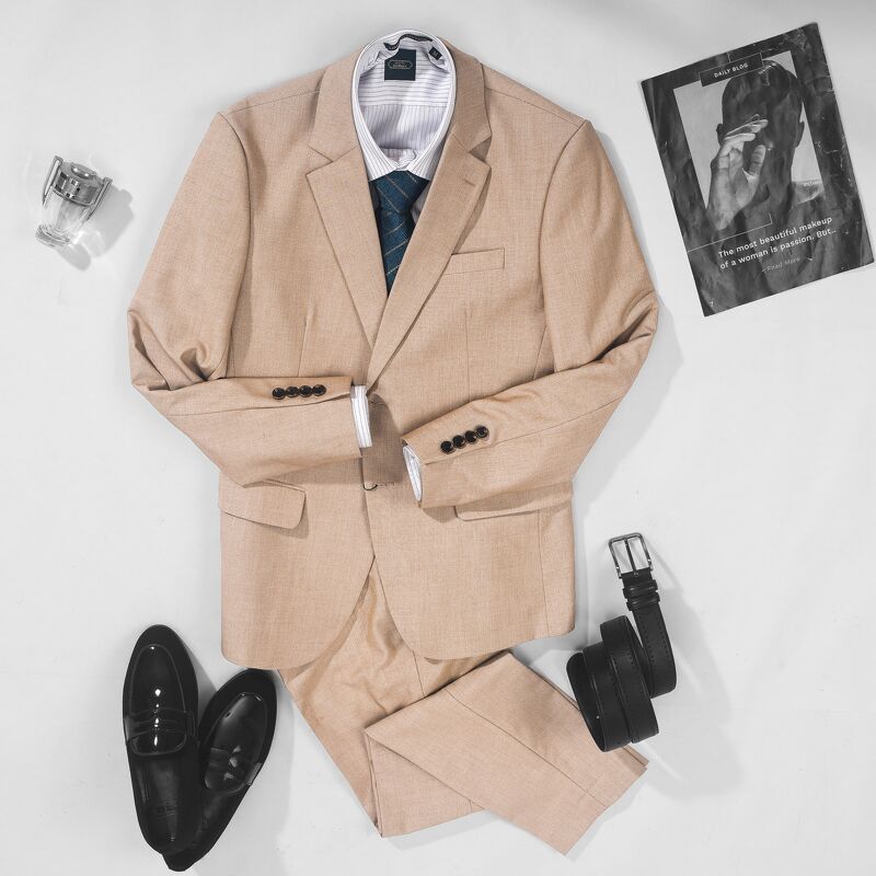 Vest be vàng- vải xước- 2 khuy