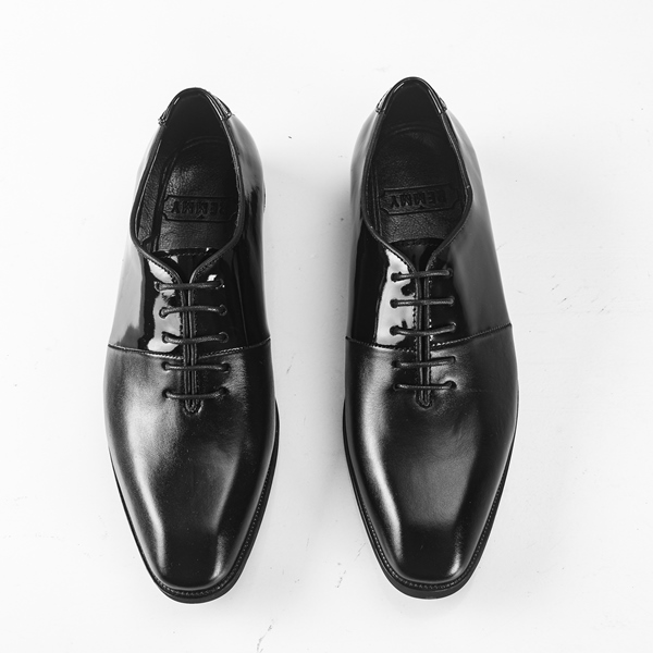 Giày buộc giây đen, 2 mảnh bóng-sần sz 41