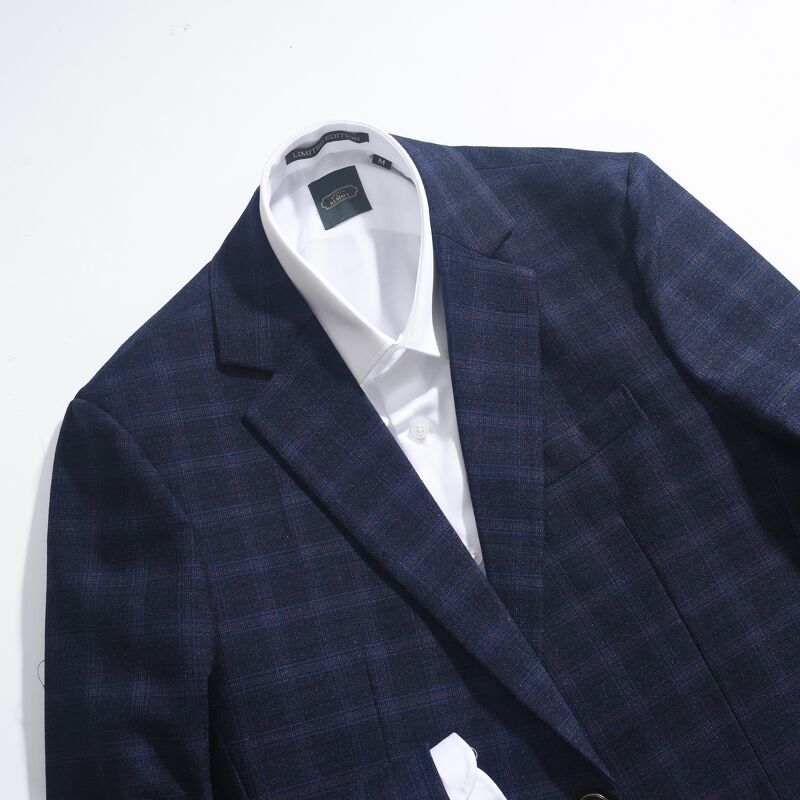 Vest xanh tt kẻ ô vuông tím, 2 khuy cài