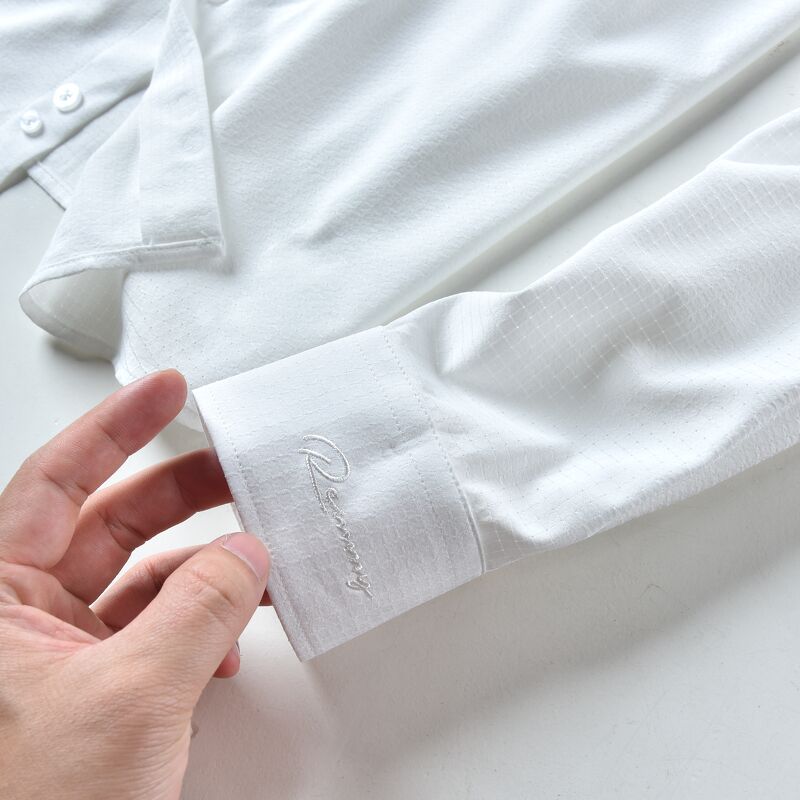 SM trắng ngà kẻ chỉ sần ô vuông, đục lỗ liti