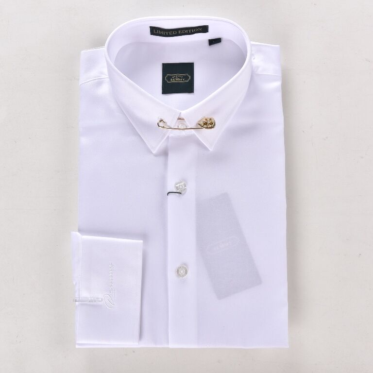 SM trắng tinh cufflink cổ- ghim bằng vàng