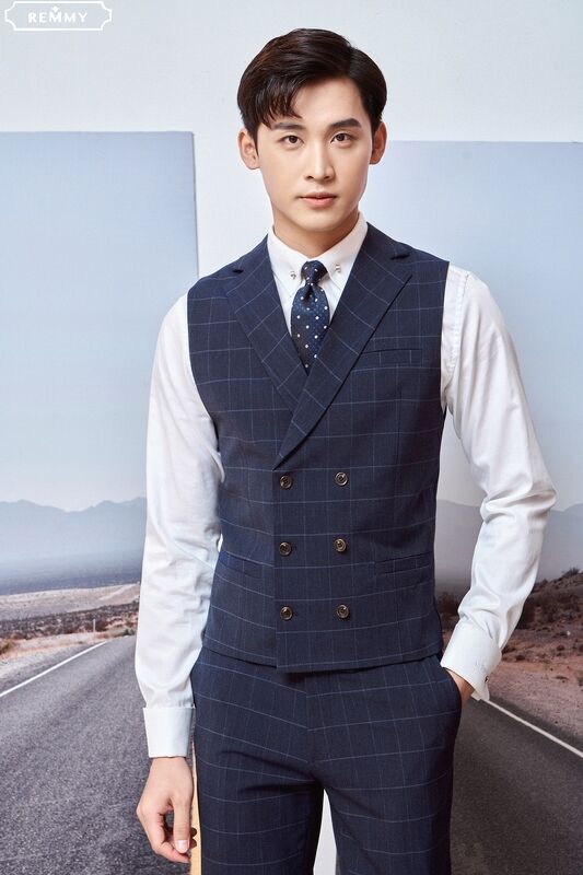 ZV xanh đen, kẻ trắng ô vuông to- 382 size M