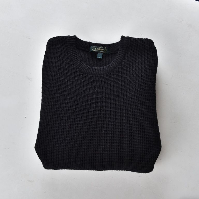AL sần- dày, cổ tròn màu đen- 6828 sz L