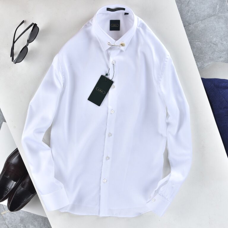 SM trắng tinh cufflink cổ- ghim bằng vàng