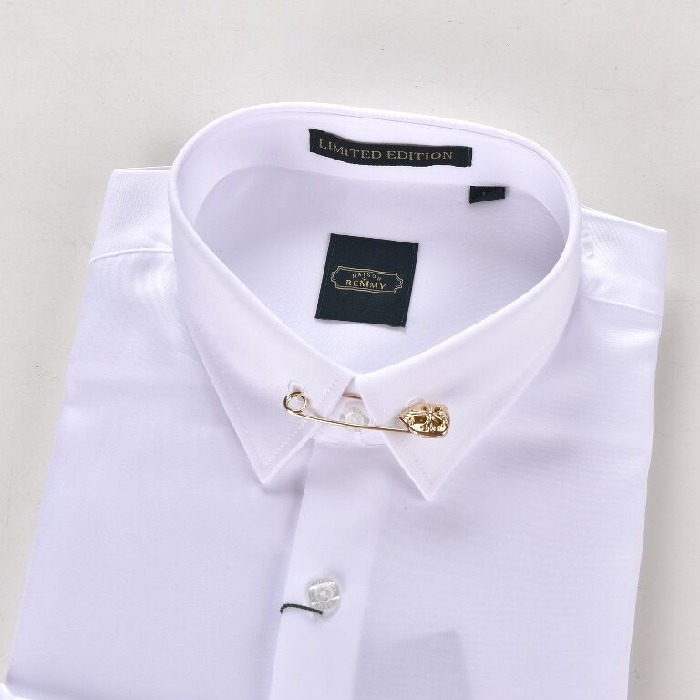 SM trắng tinh cufflink cổ- ghim bằng vàng