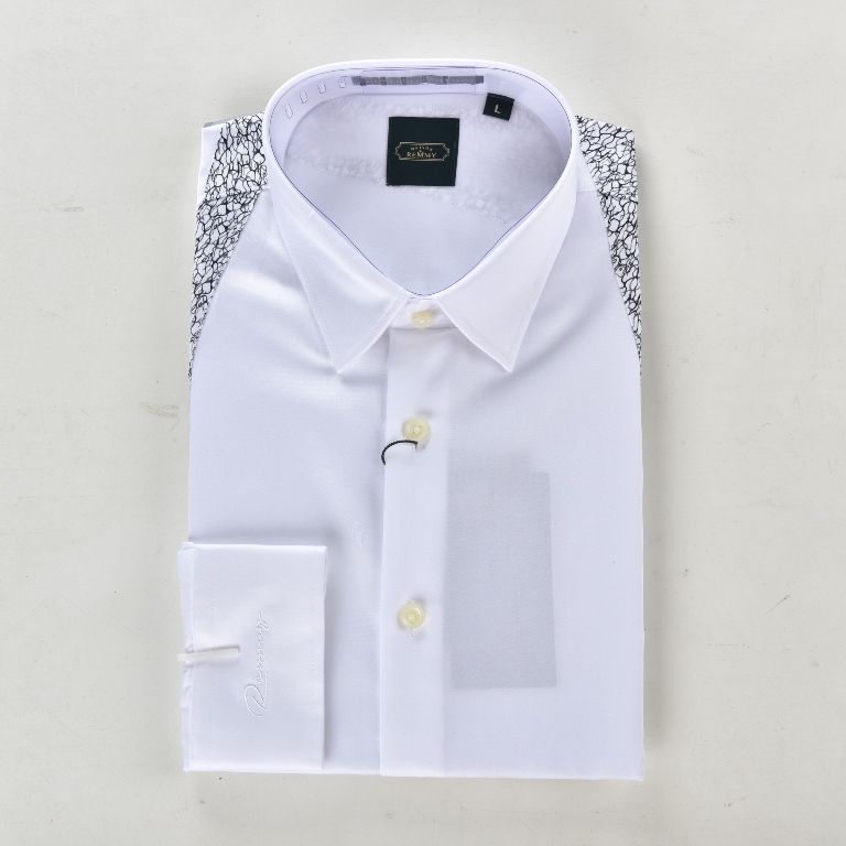 SM trắng đáp vải vai đen ht chỉ rối, phối đai KL chéo ngực