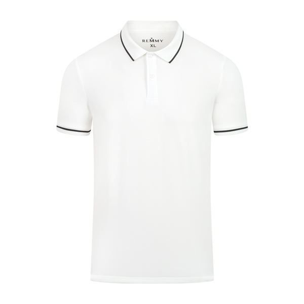 AF polo trắng cổ+ ống tay kẻ đen- 6638