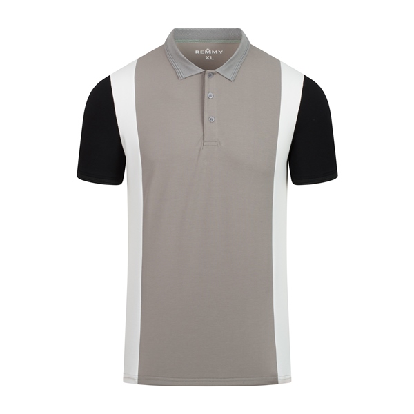 AF polo thân phối ghi- trắng- tay đen- 6625