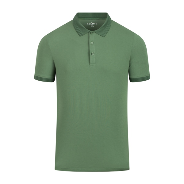 AF polo xanh matcha, kẻ sần cổ+ ống tay #6601