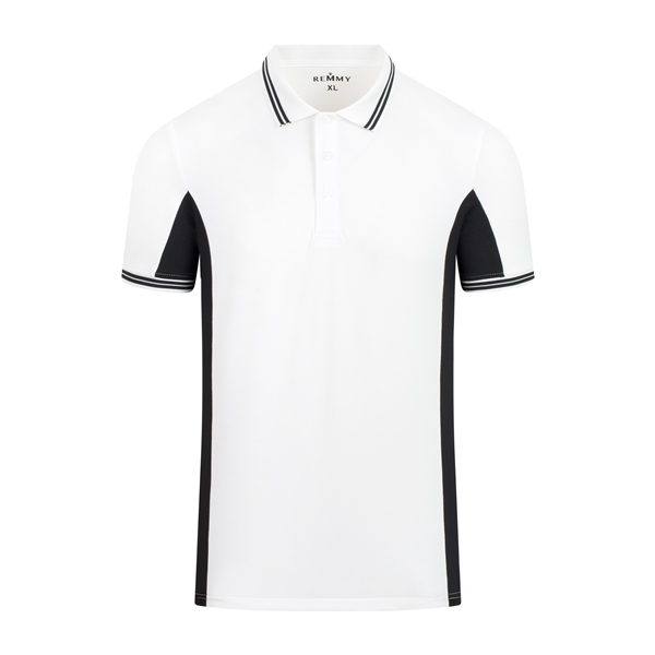 AF polo thân trắng- sườn đen, kẻ cổ ống tay đen- trắng #6609