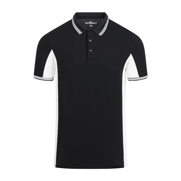 AF polo thân đen- sườn trắng, kẻ cổ ống tay đen- trắng #6609