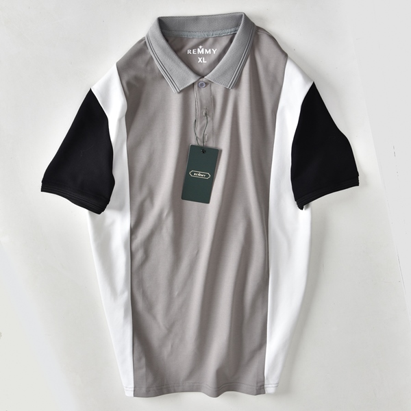 AF polo thân phối ghi- trắng- tay đen- 6625