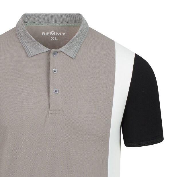 AF polo thân phối ghi- trắng- tay đen- 6625