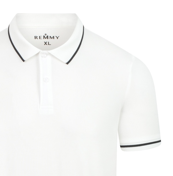 AF polo trắng cổ+ ống tay kẻ đen- 6638