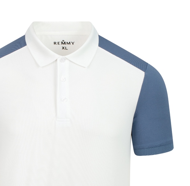 AF polo trắng, vai+ cánh tay xanh co ban nhạt #6619