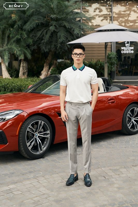 AF polo trắng, cổ nửa xanh tt- nửa xanh ngọc #2202