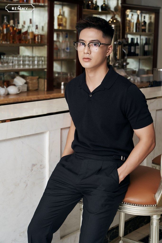AF chất len màu đen trơn- #2207