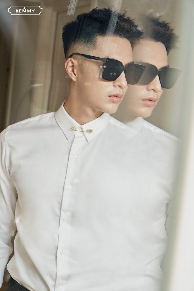 SM trắng tinh cufflink cổ- ghim bằng vàng