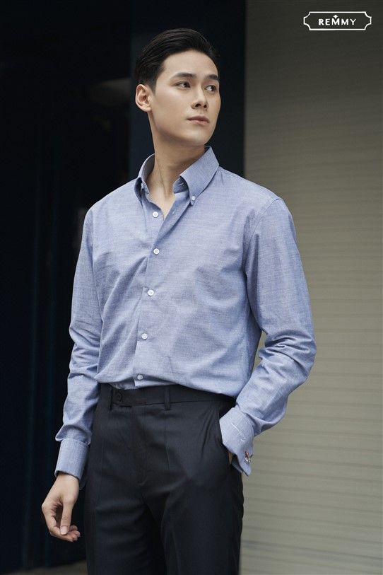 SM xanh denim nhạt, cufflink tay