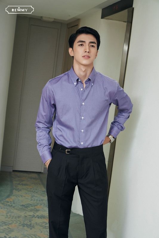 SM tím họa tiết hoa hồng nhị trắng