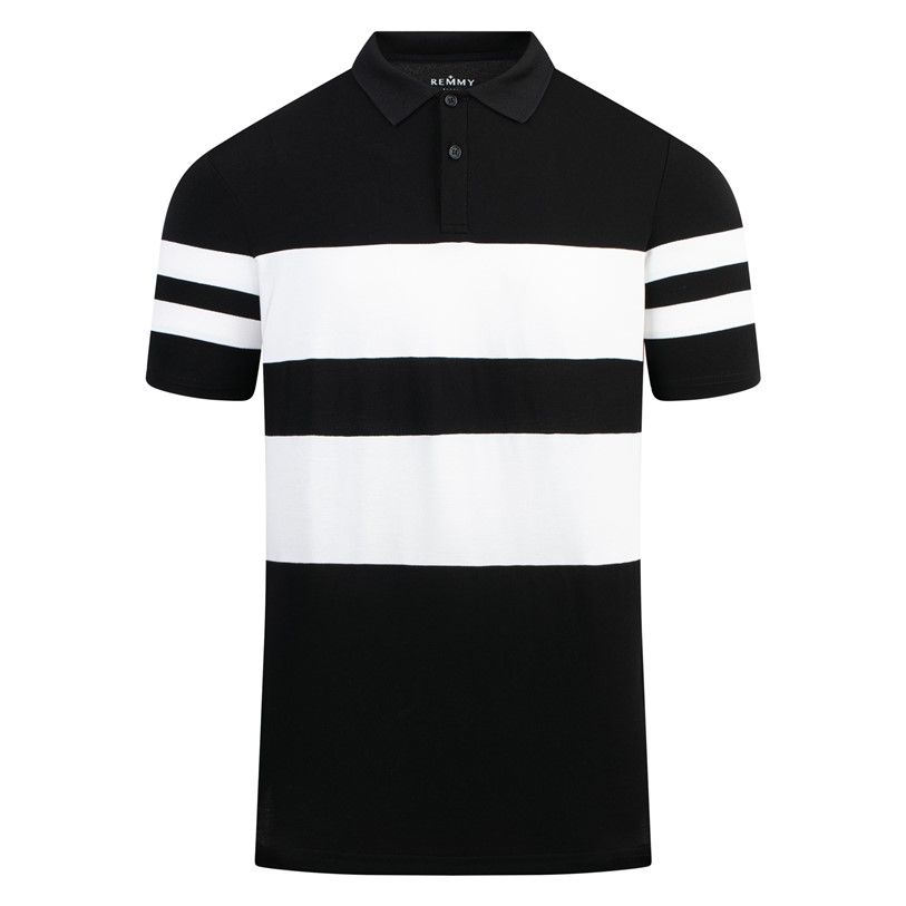 AF polo kẻ ngang đen trắng to #6665