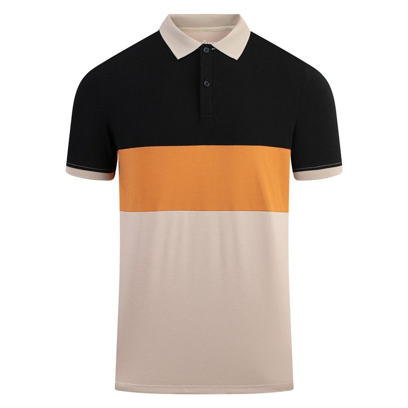 AF polo trắng- cam- đen, cổ trắng #6662