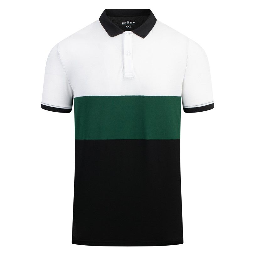 AF polo đen-xanh lá- trắng, cổ đen #6662