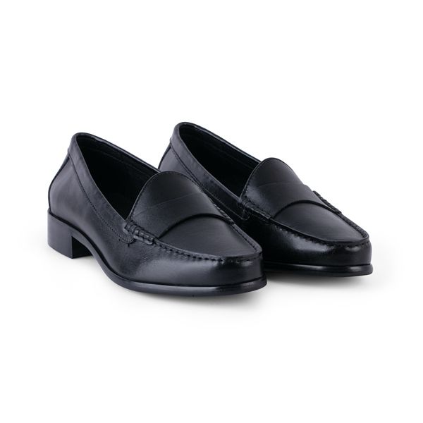 Giày lười đen, đai trơn #39-002 sz 41